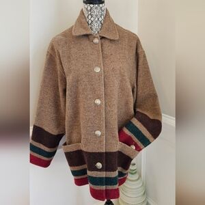 RALPH LAUREN Wool American Indian Blanket Jacket M Made in USA Size M